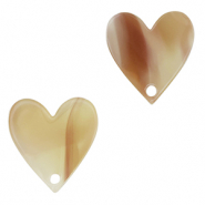 Pendentifs en résine cœur Beige