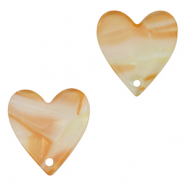 Pendentifs en résine cœur Orange cuivré