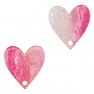 Pendentifs en résine cœur Rose