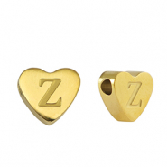 Perles en acier Inox coeur lettre Z Doré