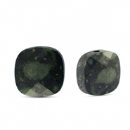Perles en pierre naturelle Verre carrées Noir-gris