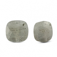 Perles en pierre naturelle Verre carrées Light gray