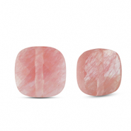 Perles en pierre naturelle Verre carrées Rose