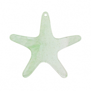 Pendentifs en résine étoile de mer Vert menthe
