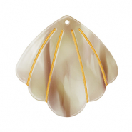 Pendentifs en résine coquille Beige