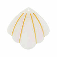 Pendentifs en résine coquille Blanc cassé