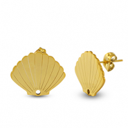 Boucles d'oreilles en acier Inox coquille Doré