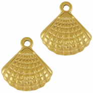 Breloques en acier Inox coquille Doré