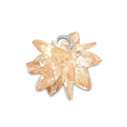 Breloques Zirconium fleur Marron cuivre