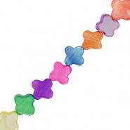 Perles coquillage trèfle Multicolore