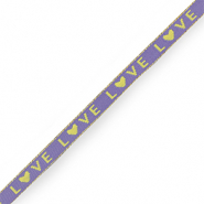 Ruban texte "love" Violet lavande