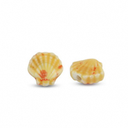 Perles en céramique coquille Rouge-doré