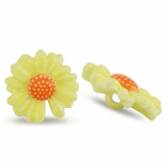 Perles en céramique fleur Jaune-orange