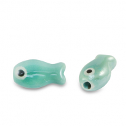 Perles en céramique poisson Turquoise