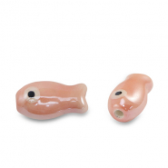 Perles en céramique poisson Rose