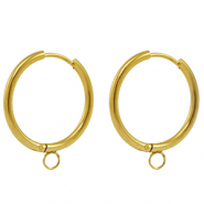 Boucles d'oreilles en acier Inox créoles 20mm Doré