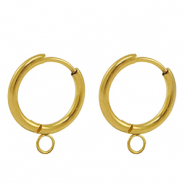 Boucles d'oreilles en acier Inox créoles 18mm Doré