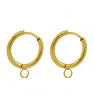 Boucles d'oreilles en acier Inox créoles 16mm Doré
