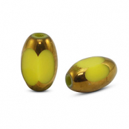 Perles en verre ovale à facettes Jaune-doré