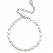 Bracelets en acier inox perles Argenté