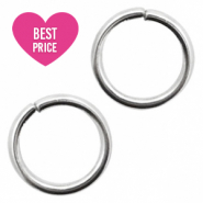 Apprêts en acier inox anneau brisé 6mm argenté antique