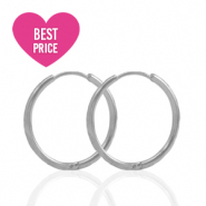 Boucles d'oreilles en acier inox créoles 17mm Argenté