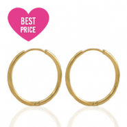 Boucles d'oreilles en acier inox créoles 15mm Doré