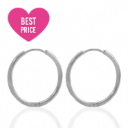 Boucles d'oreilles en acier inox créoles 15mm Argenté