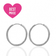 Boucles d'oreilles en acier inox créoles 13mm Argenté