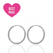 Boucles d'oreilles en acier inox créoles 11mm Argenté