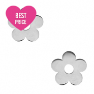 Breloques en acier Inox fleur Argenté