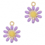 Breloques en métal Basic Quality fleur Doré-violet