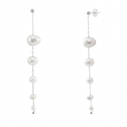 Boucles d'oreilles / puces en acier Inox perles Argenté