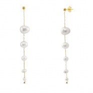 Boucles d'oreilles / puces en acier Inox perles Doré