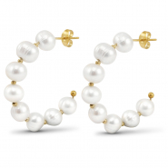Boucles d'oreilles / puces en acier Inox perles Doré