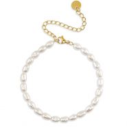 Bracelets en acier inox perles Doré