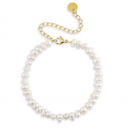Bracelets en acier inox perles Doré
