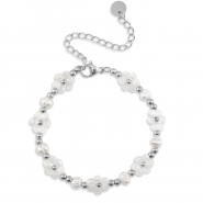 Bracelets en acier inox perles Argenté