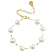 Bracelets en acier inox perles Doré