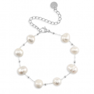Bracelets en acier inox perles Argenté