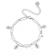 Bracelets en acier inox perles Argenté