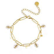Bracelets en acier inox perles Doré