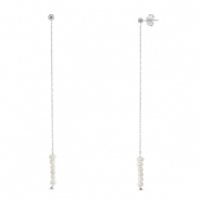 Boucles d'oreilles / puces en acier Inox perles Argenté