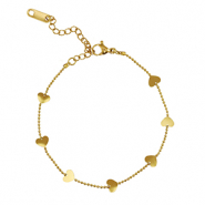 Bracelets en acier Inox coeurs Doré
