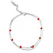 Bracelets en acier Inox coeurs Argenté