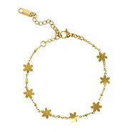 Bracelets en acier Inox fleur Doré