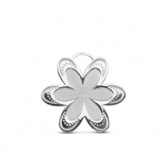 Breloques en acier Inox fleur Argenté