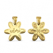 Breloques en acier Inox fleur Doré