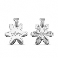 Breloques en acier Inox fleur Argenté