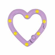 Apprêts colorés anneau porte-clés coeur Violet-jaune